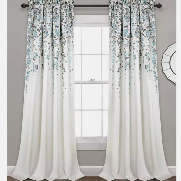 Lush Decor Other - Lush Decor Half Moon Weeping Flower Insulated Window Two Curtain Panels 52"x84"